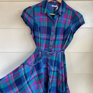 Retro 50s style pinup plaid prairie dress